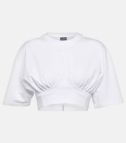 Jacquemus Le T-shirt Caraco cotton-blend crop top