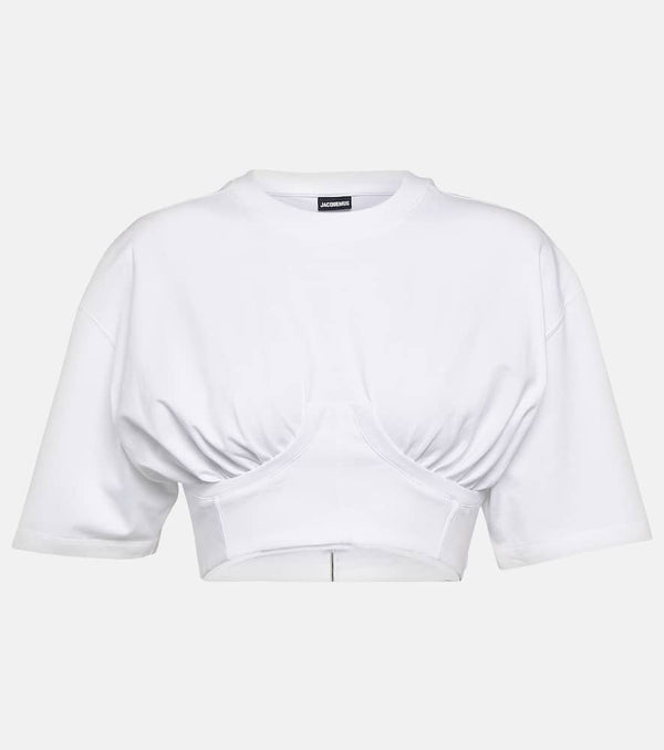 Jacquemus Le T-shirt Caraco cotton-blend crop top