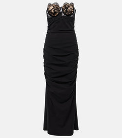 Dolce & Gabbana Lace-trimmed bustier gown