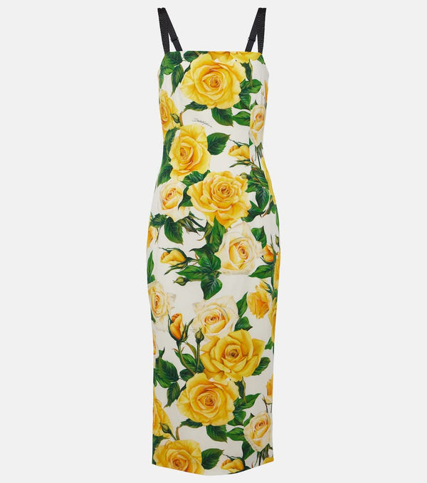 Dolce & Gabbana Floral silk-blend charmeuse midi dress