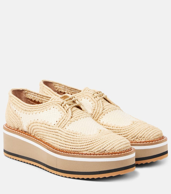 Clergerie Blake raffia platform brogues