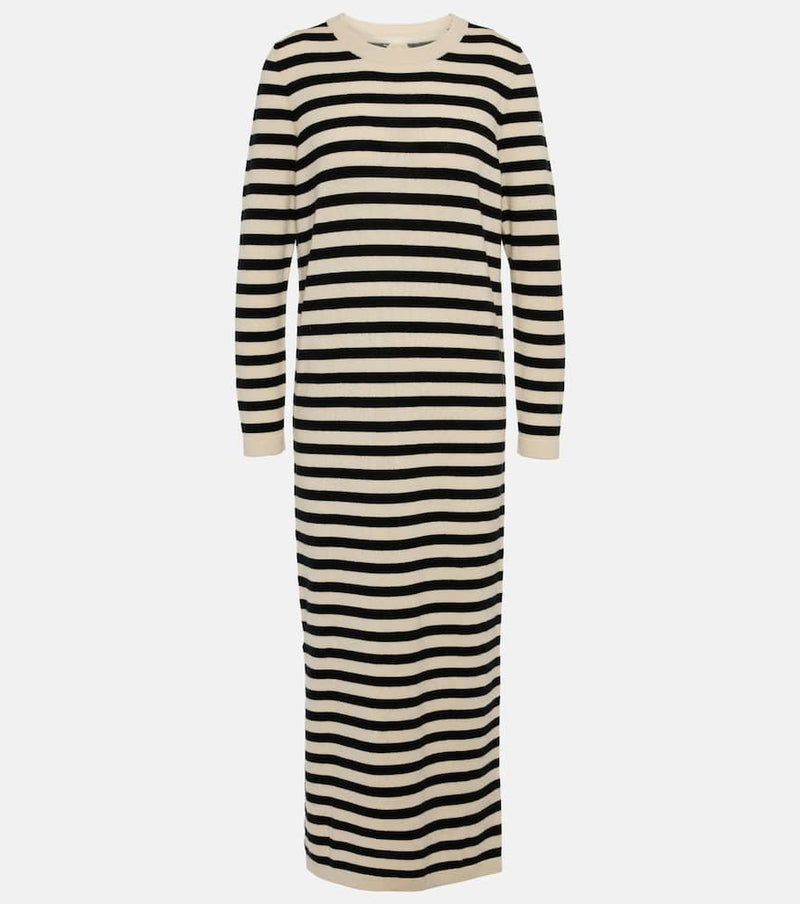 Jardin des Orangers Striped wool and cashmere midi dress | LYBSTORE