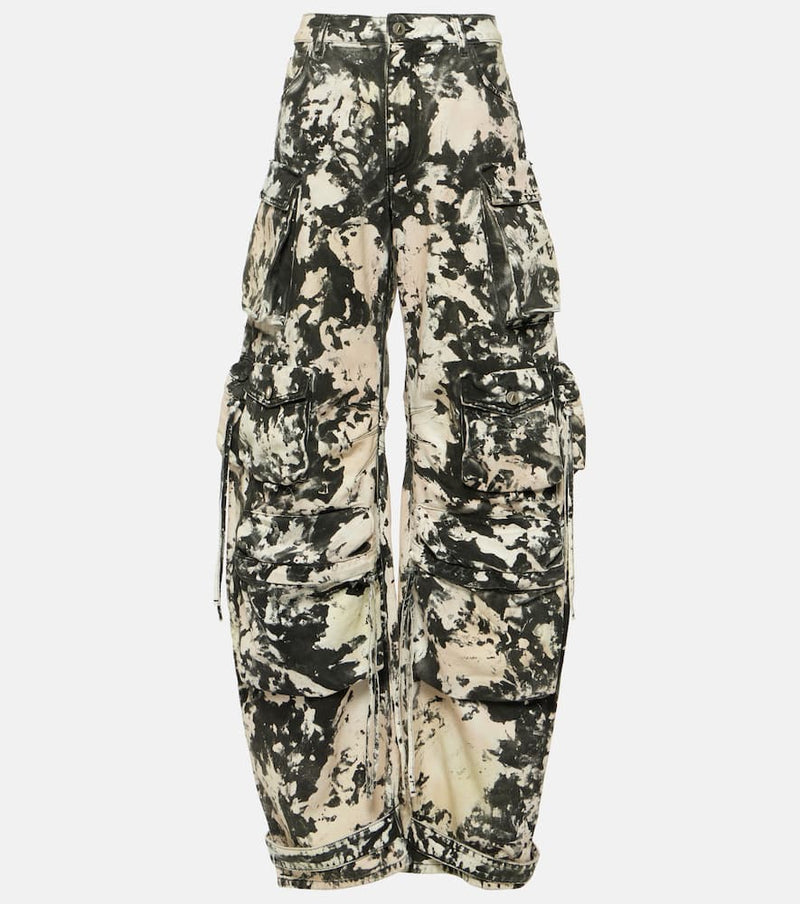 The Attico Fern printed mid-rise cargo jeans