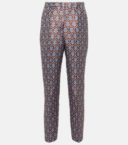 Etro Cropped jacquard slim pants