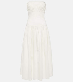 Tove Lauryn strapless cotton-blend midi dress