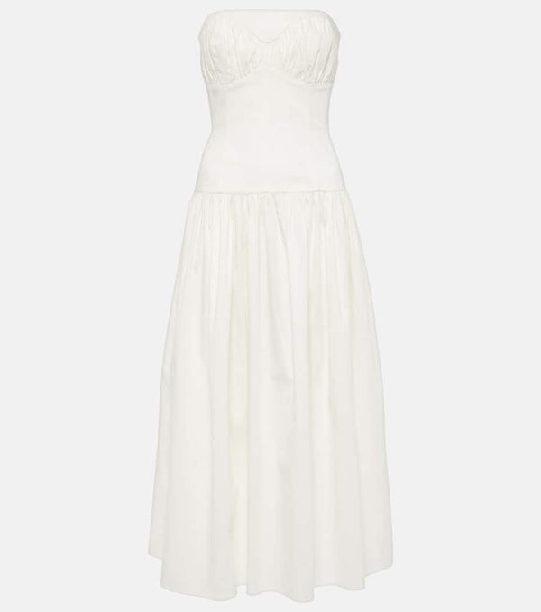 Tove Lauryn strapless cotton-blend midi dress