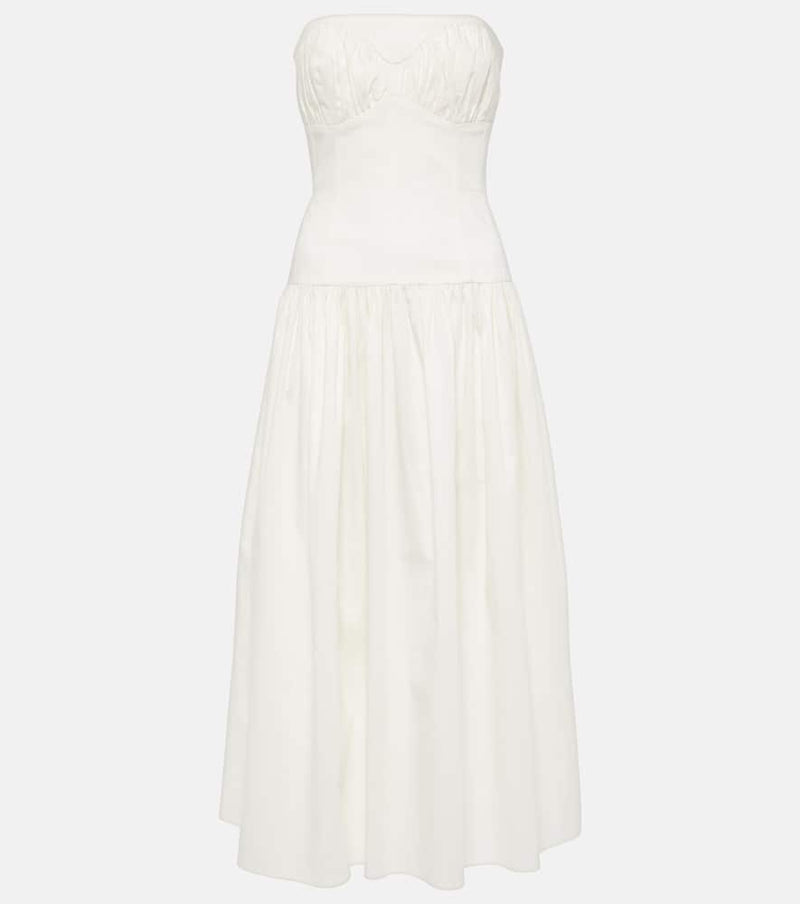 Tove Lauryn strapless cotton-blend midi dress