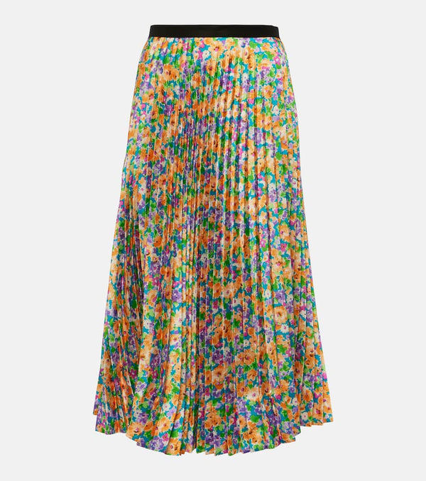 Plan C Floral pleated midi skirt