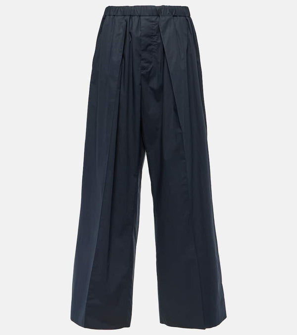 Plan C Pleated cotton wide-leg pants