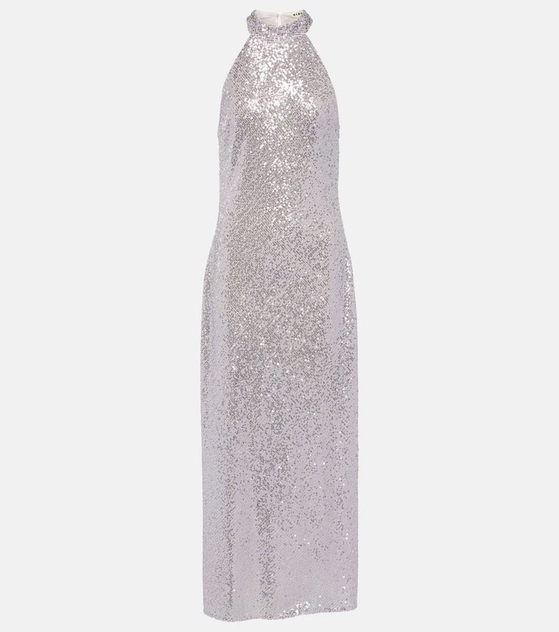 Rixo Zuri sequined halterneck maxi dress