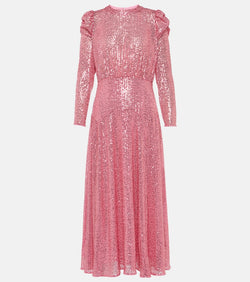 Rixo Cerise sequined midi dress