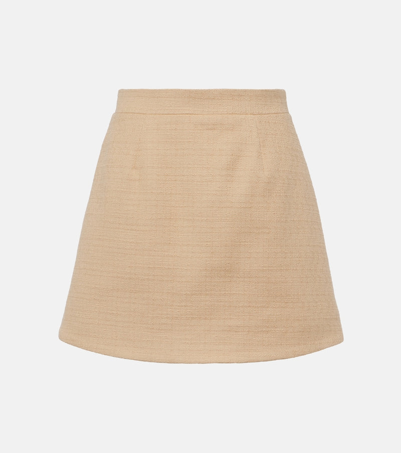 Patou High-rise cotton-blend tweed miniskirt