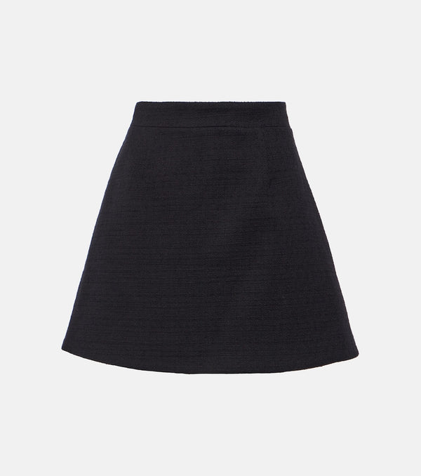 Patou High-rise cotton-blend tweed miniskirt