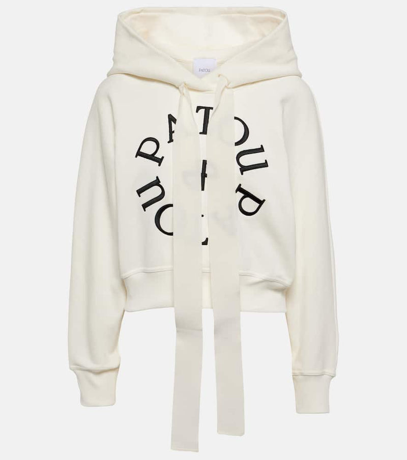 Patou Logo cropped cotton jersey hoodie