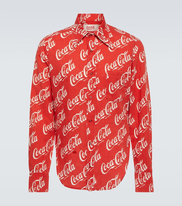 ERL x Coca-Cola® printed cotton and linen shirt