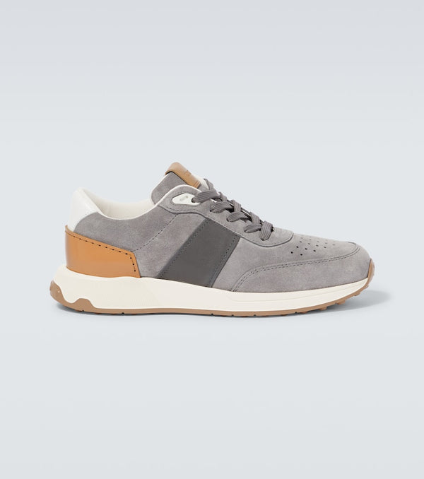 Tod's Leather-trimmed suede sneakers