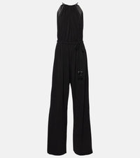 Max Mara Ubi silk satin-trimmed jersey jumpsuit