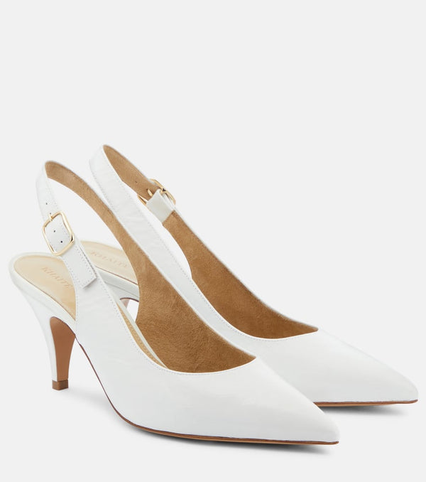 Khaite River leather slingback pumps