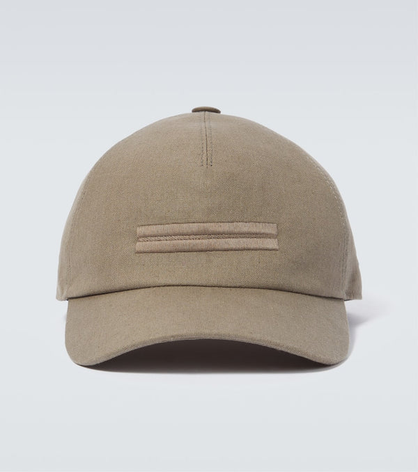 Zegna Embroidered linen baseball cap