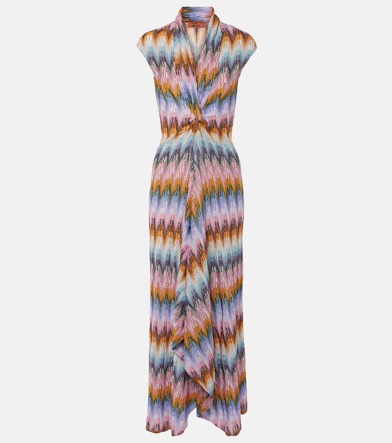 Missoni Draped lamé maxi dress