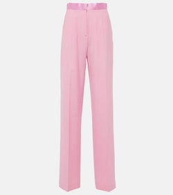 Nensi Dojaka High-rise satin straight pants