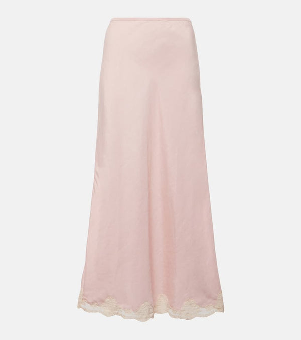 Rixo Crystal lace-trimmed maxi skirt