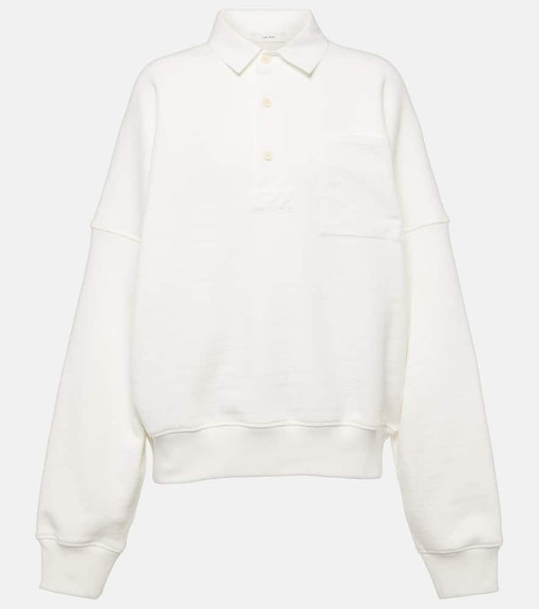 The Row Dende cotton-blend terry polo sweater