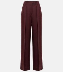 The Row Antone high-rise virgin wool wide-leg pants