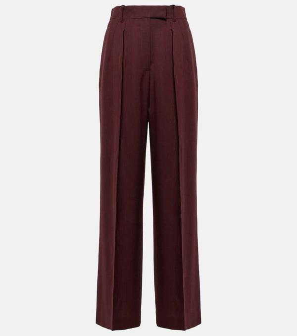 The Row Antone high-rise virgin wool wide-leg pants