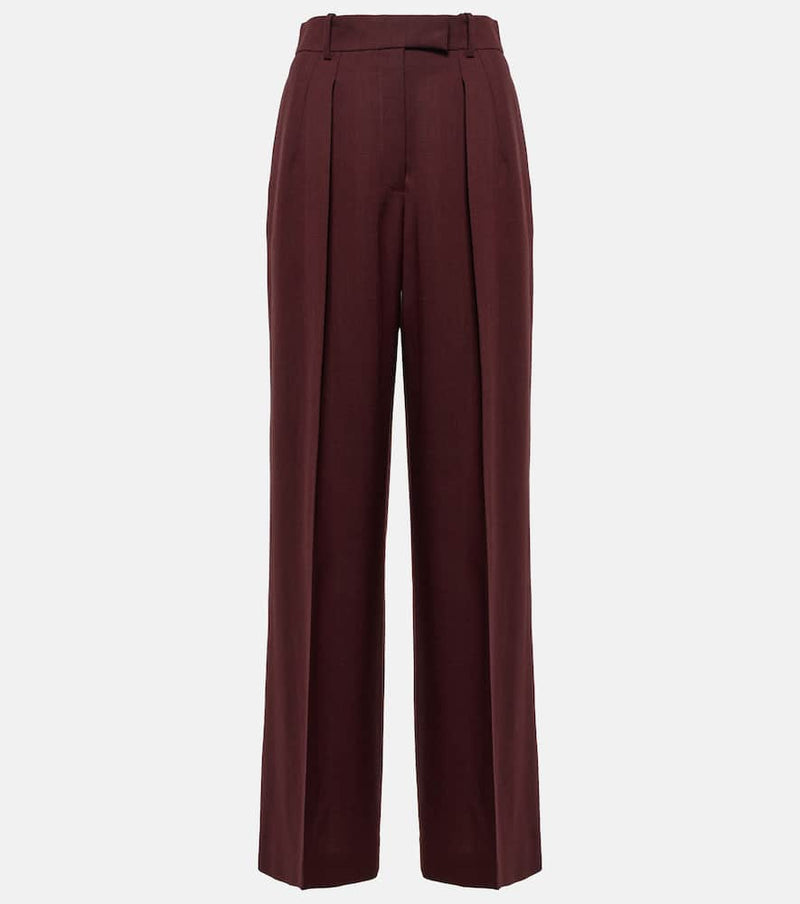 The Row Antone high-rise virgin wool wide-leg pants