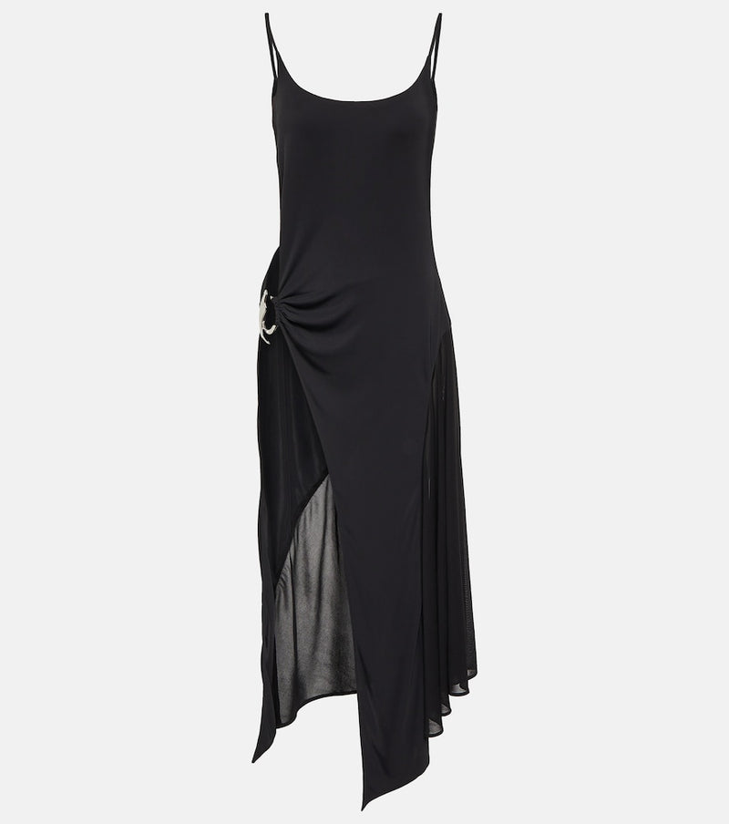 Mugler Asymmetric cutout midi dress
