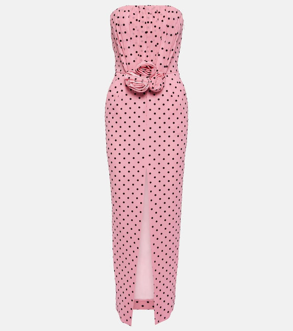 Alessandra Rich Polka-dot silk georgette bustier gown