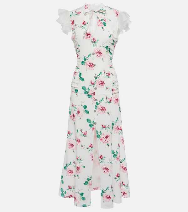 Alessandra Rich Floral silk midi dress