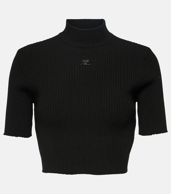 Courrèges Ribbed-knit crop top