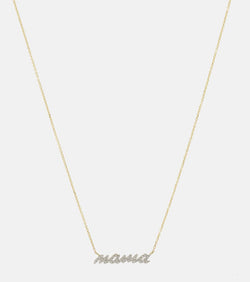 Stone and Strand Hey Mama 10kt gold necklace with diamonds