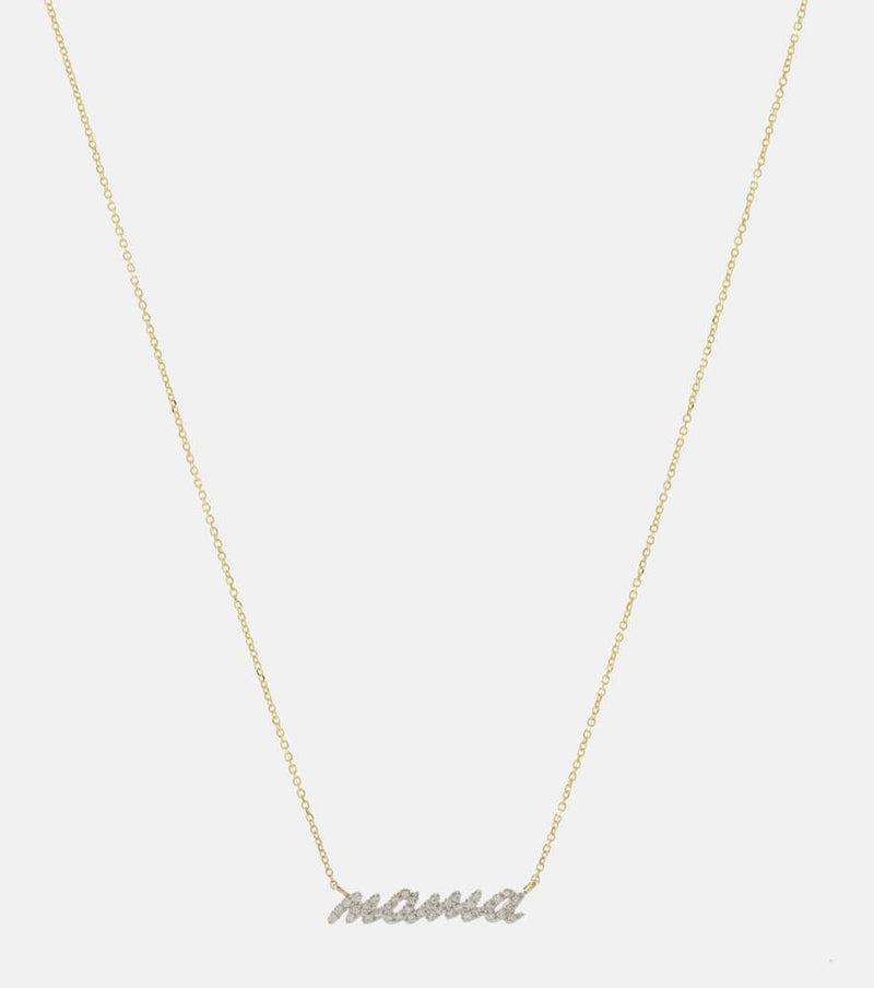 Stone and Strand Hey Mama 10kt gold necklace with diamonds