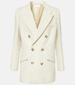 Frame Striped cotton and linen blazer