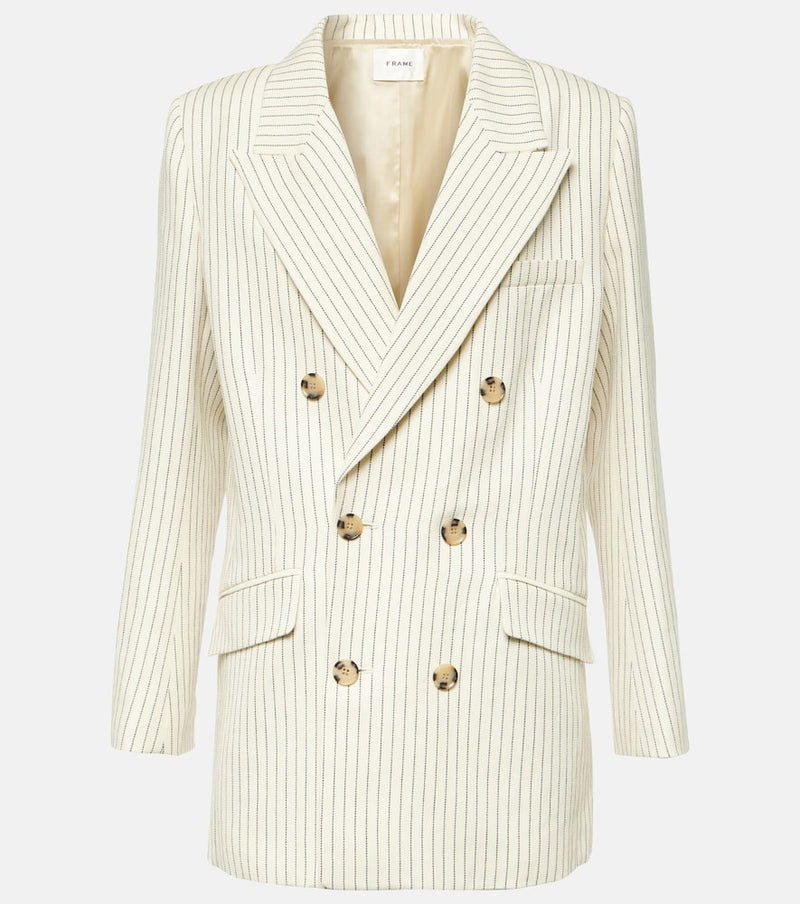 Frame Striped cotton and linen blazer