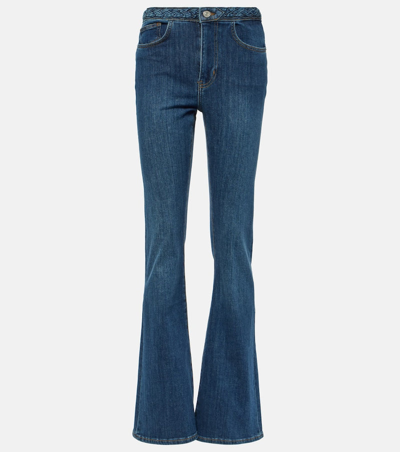 Frame Braided high-rise flared jeans