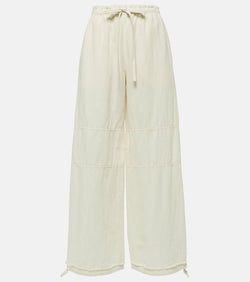 Acne Studios Mid-rise cotton and linen wide-leg pants