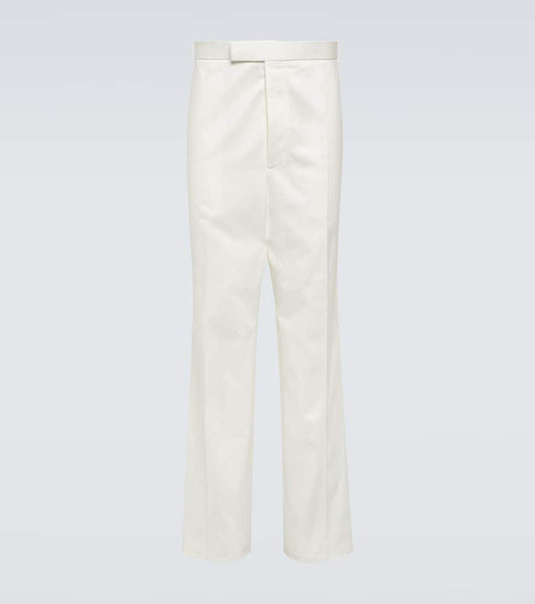 Thom Browne High-rise cotton twill chinos