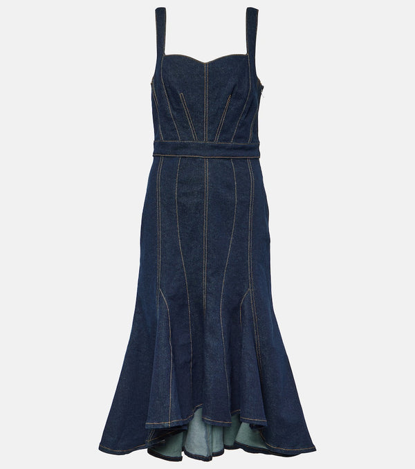 7 For All Mankind Sweetheart denim midi dress