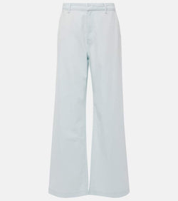 Vince High-rise cotton twill wide-leg pants