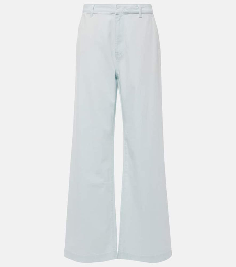 Vince High-rise cotton twill wide-leg pants