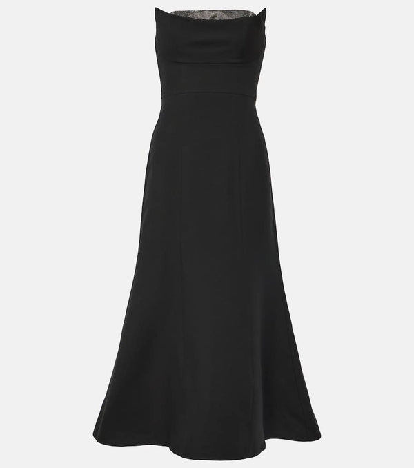 Roland Mouret Embellished wool and silk midi dress