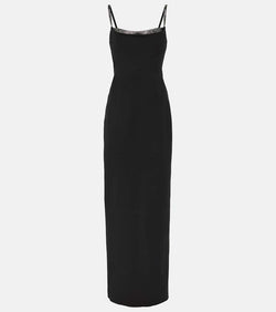 Roland Mouret Embellished wool and silk gown