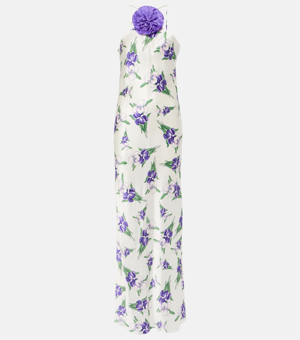 Rodarte Floral-appliqué silk gown