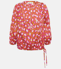 Diane von Furstenberg Juliette printed cotton-blend top