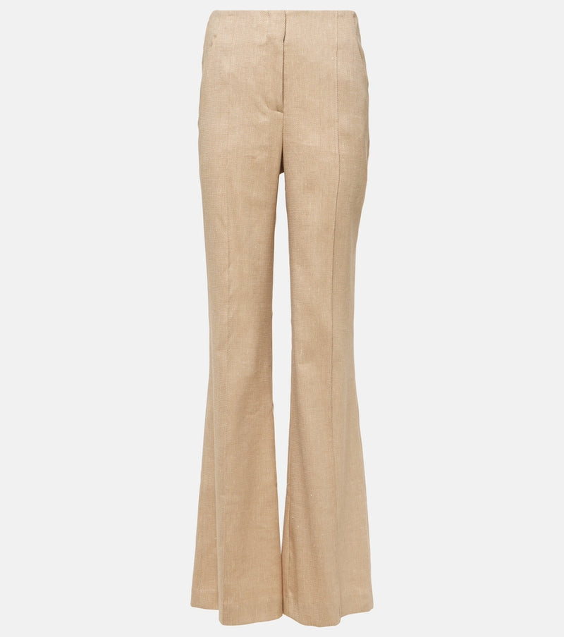 Veronica Beard Komi linen-blend twill flared pants