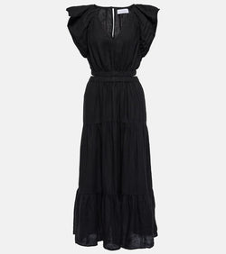 Velvet Ginger cutout linen maxi dress